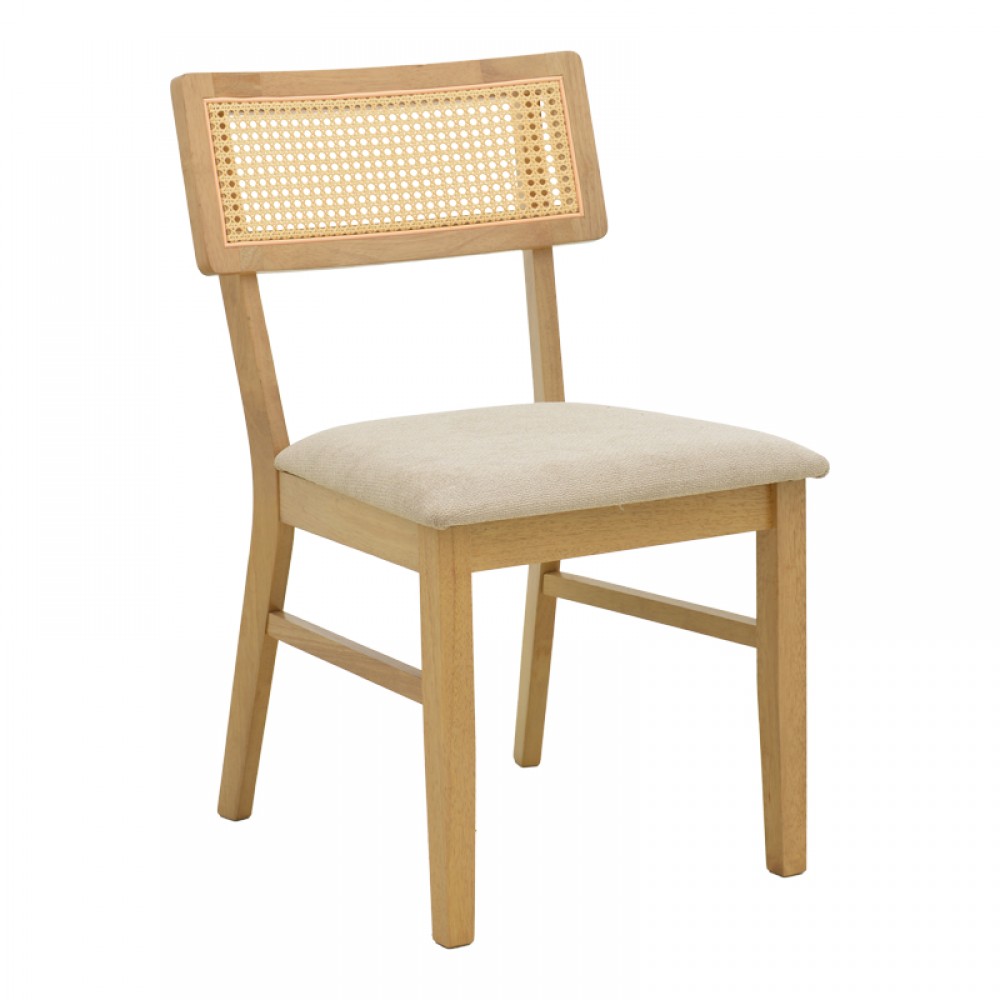 Τραπεζαρία Raffles pakoworld σετ 5τεμ rubberwood με pe rattanσε φυσική απόχρωση 150x90x76εκ