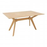 Τραπεζαρία Raffles pakoworld σετ 5τεμ rubberwood με pe rattanσε φυσική απόχρωση 150x90x76εκ