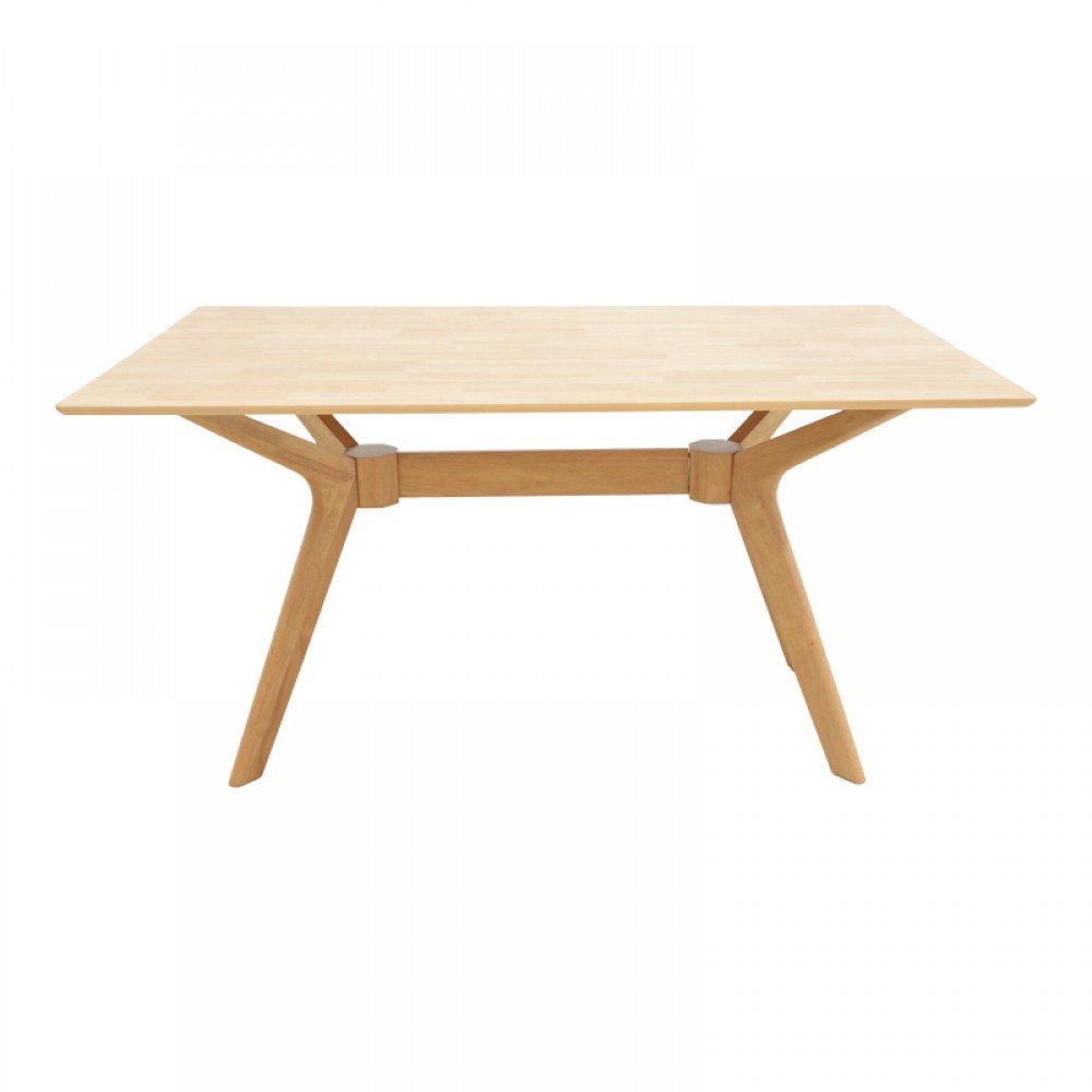 Τραπεζαρία Raffles pakoworld σετ 5τεμ rubberwood με pe rattanσε φυσική απόχρωση 150x90x76εκ