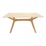 Τραπεζαρία Raffles pakoworld σετ 5τεμ rubberwood με pe rattanσε φυσική απόχρωση 150x90x76εκ