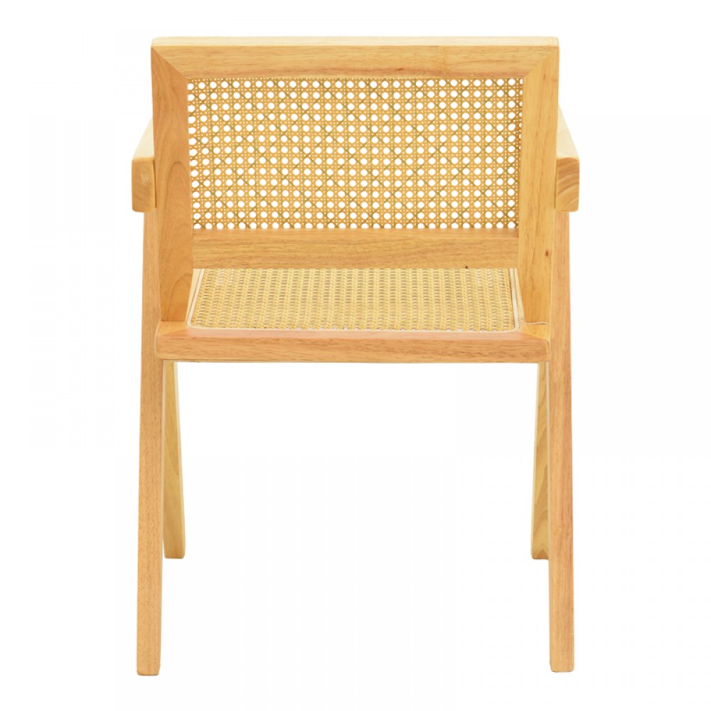 Πολυθρόνα Winslow pakoworld rubberwood-rattan σε φυσική απόχρωση 51x54x80εκ