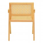 Πολυθρόνα Winslow pakoworld rubberwood-rattan σε φυσική απόχρωση 51x54x80εκ