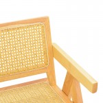 Πολυθρόνα Winslow pakoworld rubberwood-rattan σε φυσική απόχρωση 51x54x80εκ