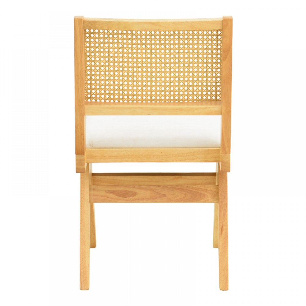 Καρέκλα Winslow pakoworld rubberwood σε φυσική απόχρωση-ύφασμα λευκό 46x58x80εκ