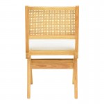 Καρέκλα Winslow pakoworld rubberwood σε φυσική απόχρωση-ύφασμα λευκό 46x58x80εκ