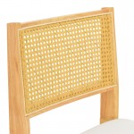 Καρέκλα Winslow pakoworld rubberwood σε φυσική απόχρωση-ύφασμα λευκό 46x58x80εκ