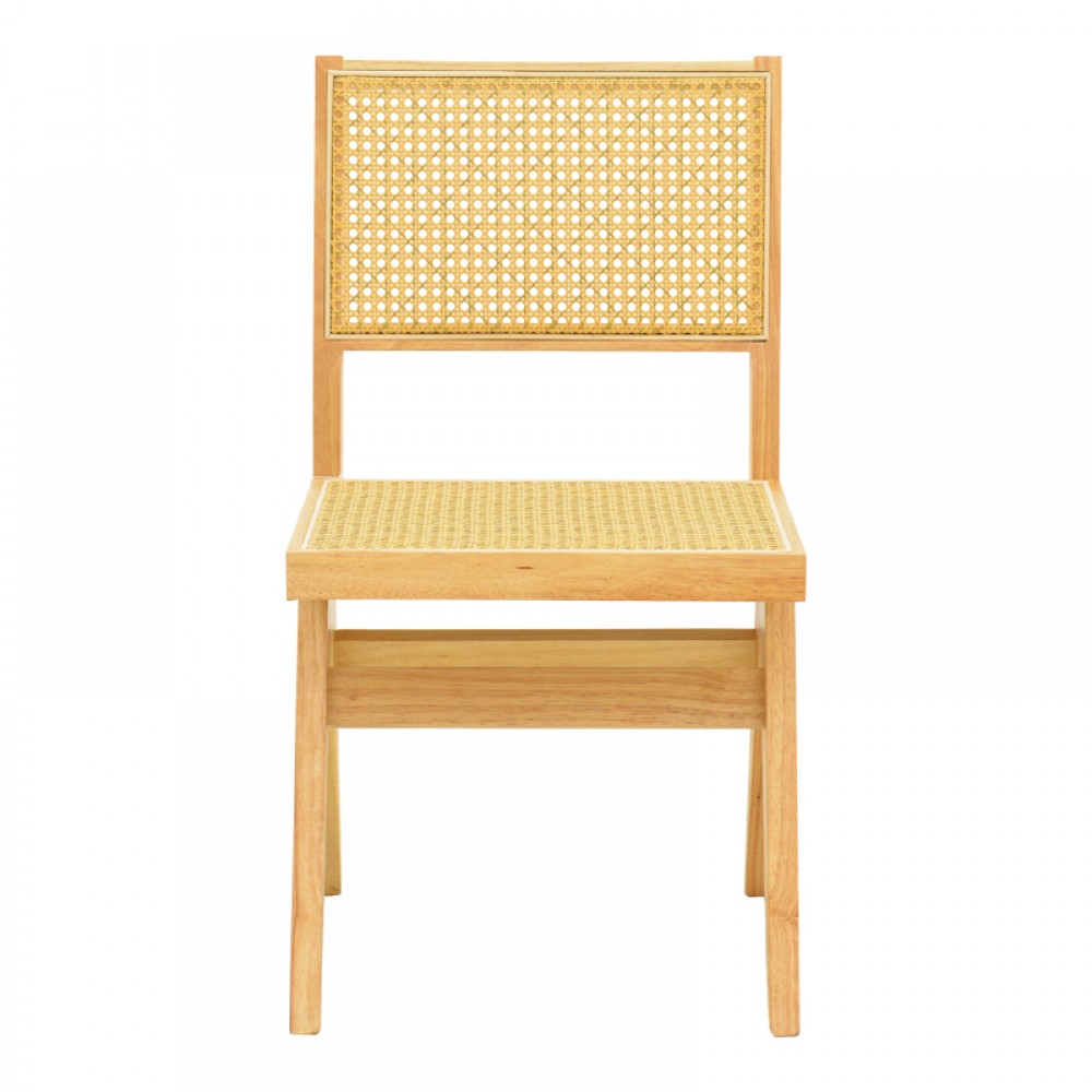 Καρέκλα Winslow pakoworld rubberwood-rattan σε φυσική απόχρωση 46x58x80εκ