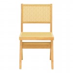 Καρέκλα Winslow pakoworld rubberwood-rattan σε φυσική απόχρωση 46x58x80εκ