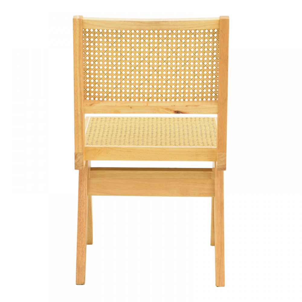 Καρέκλα Winslow pakoworld rubberwood-rattan σε φυσική απόχρωση 46x58x80εκ