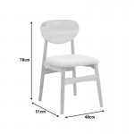 Καρέκλα Cardith pakoworld rubberwood-plywood σε φυσική απόχρωση-ύφασμα γκρι-μπεζ 48x51x78εκ