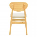 Καρέκλα Cardith pakoworld rubberwood-plywood σε φυσική απόχρωση-ύφασμα γκρι-μπεζ 48x51x78εκ