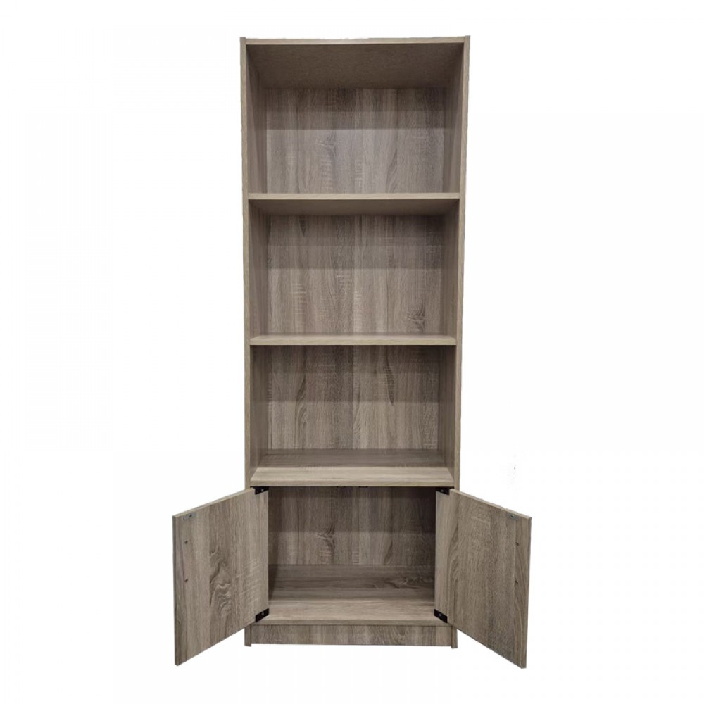 Βιβλιοθήκη Tekaro pakoworld σε sonoma απόχρωση 60x29x166εκ