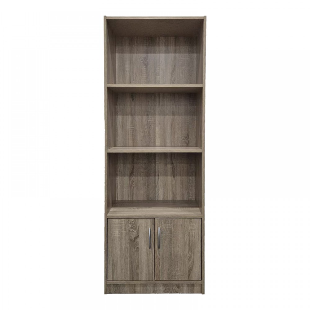 Βιβλιοθήκη Tekaro pakoworld σε sonoma απόχρωση 60x29x166εκ