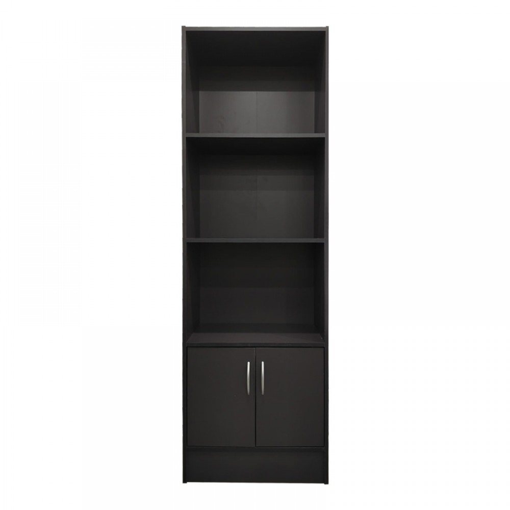 Βιβλιοθήκη Tekaro I pakoworld σε ανθρακί απόχρωση 57x33x180εκ