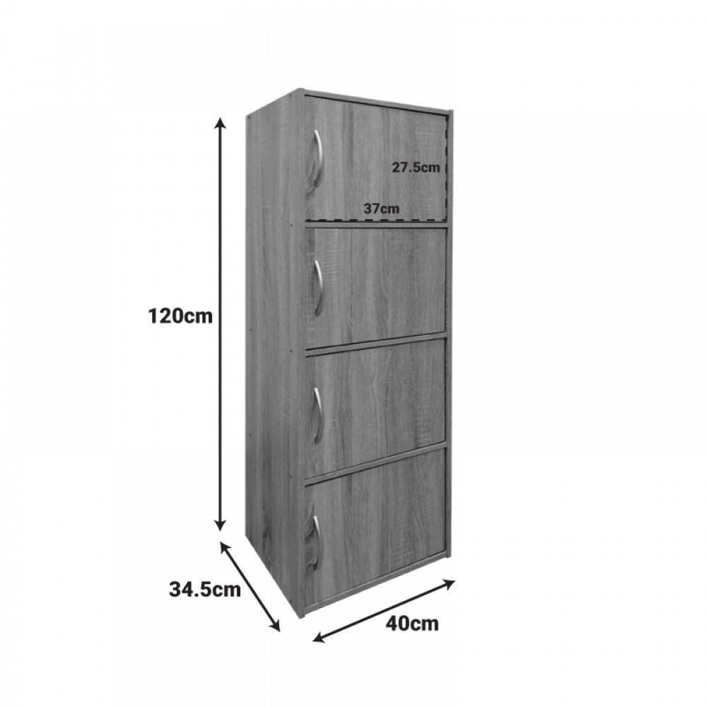 Ντουλάπι-στήλη Gabino I pakoworld σε sonoma απόχρωση 40x34.5x120εκ