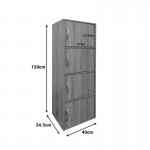 Ντουλάπι-στήλη Gabino I pakoworld σε sonoma απόχρωση 40x34.5x120εκ