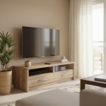 Έπιπλο τηλεόρασης Podizor pakoworld σε sonoma απόχρωση 120x45x42.5εκ