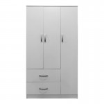 Ντουλάπα τρίφυλλη με 2 συρτάρια Lego pakoworld σε λευκή απόχρωση 90x42x180εκ