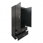 Ντουλάπα δίφυλλη με 2 συρτάρια Lego pakoworld σε wenge απόχρωση 80x42x180εκ