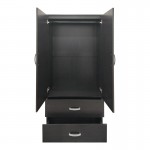 Ντουλάπα δίφυλλη με 2 συρτάρια Lego pakoworld σε wenge απόχρωση 80x42x180εκ