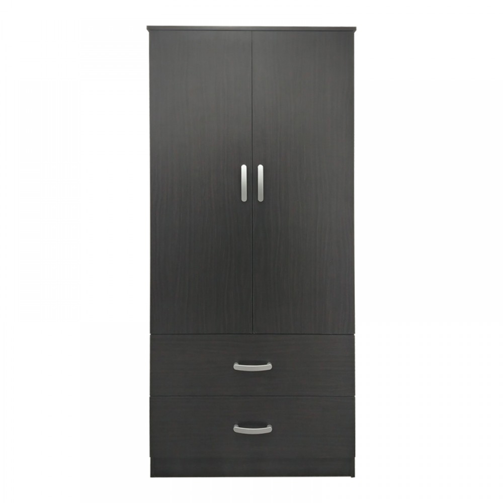 Ντουλάπα δίφυλλη με 2 συρτάρια Lego pakoworld σε wenge απόχρωση 80x42x180εκ