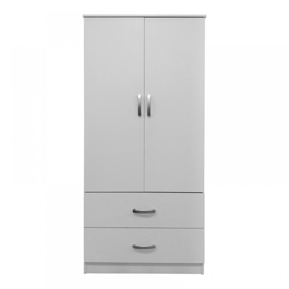 Ντουλάπα δίφυλλη με 2 συρτάρια Lego pakoworld σε λευκή απόχρωση 80x42x180εκ