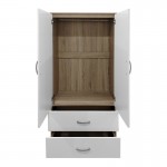 Ντουλάπα δίφυλλη με 2 συρτάρια Lego pakoworld σε sonoma-λευκή απόχρωση 80x42x180εκ