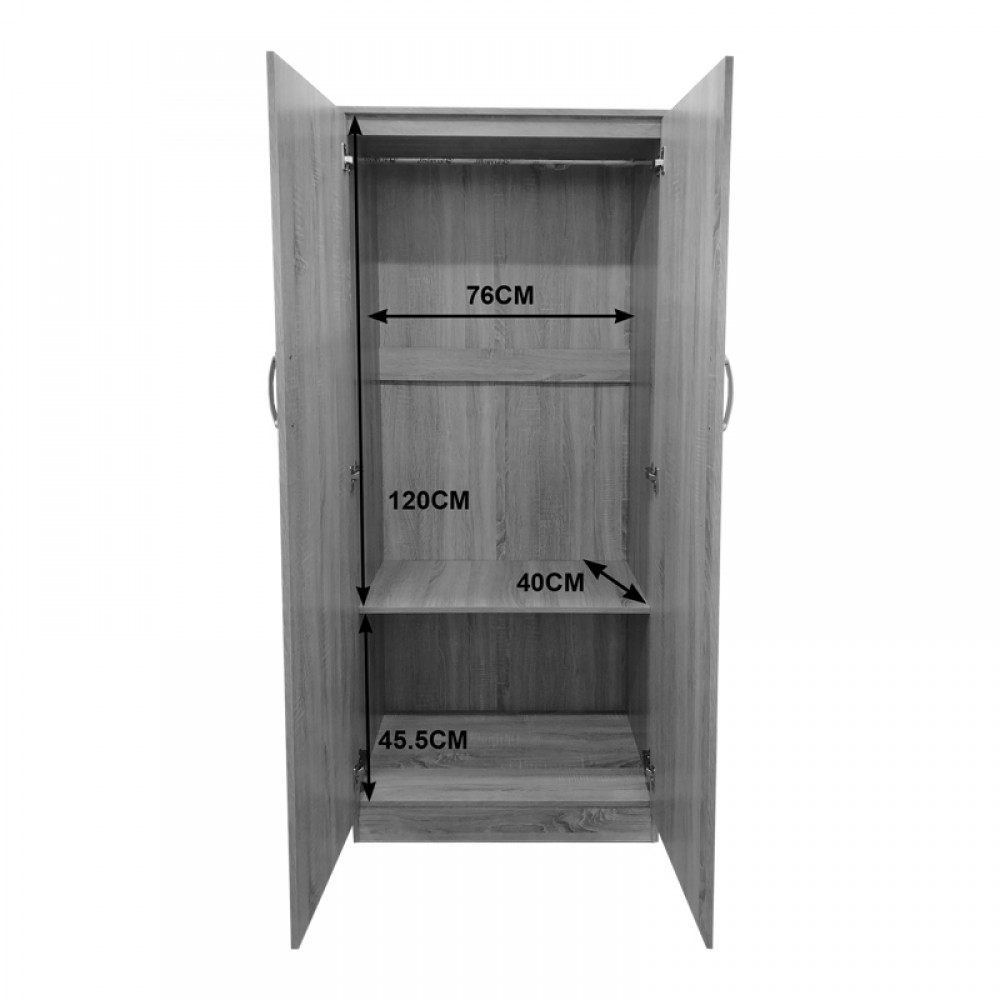 Ντουλάπα δίφυλλη Lego pakoworld σε Sonoma απόχρωση 80x42x180εκ