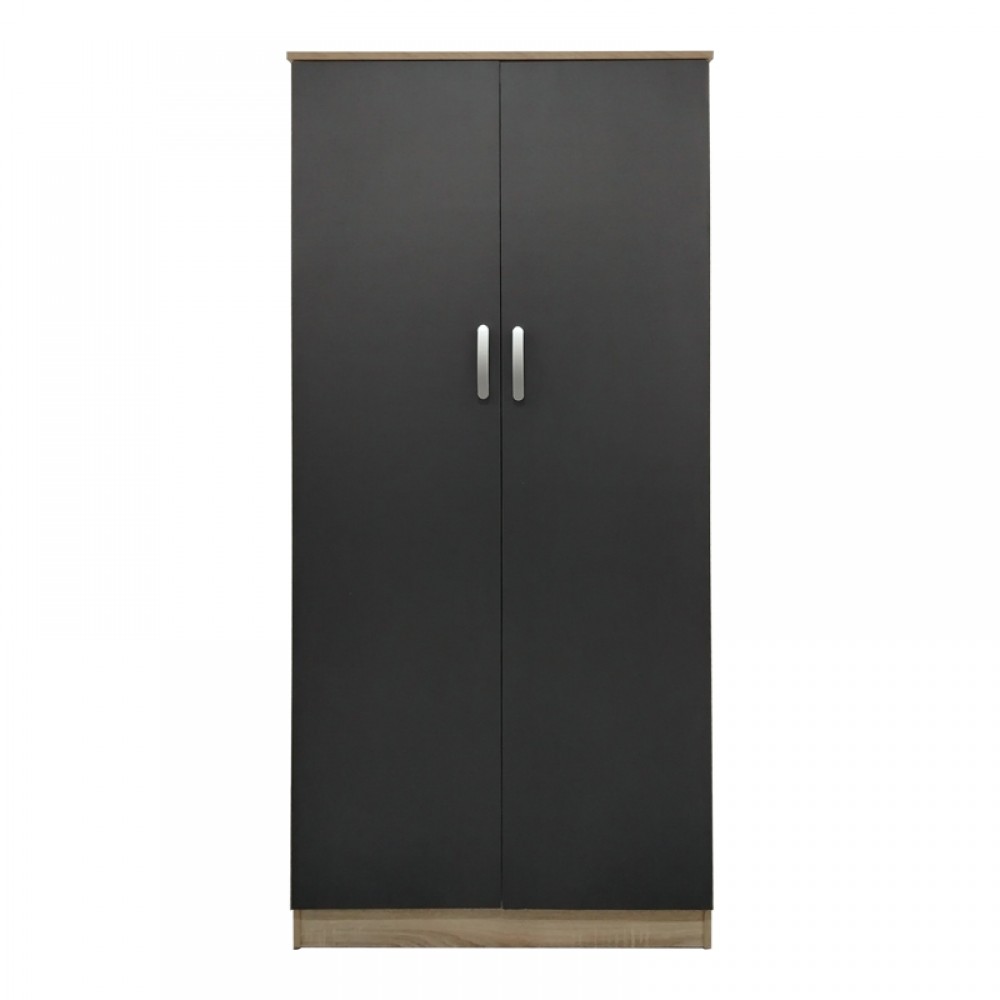 Ντουλάπα δίφυλλη Lego pakoworld σε sonoma-ανθρακί απόχρωση 80x42x180εκ