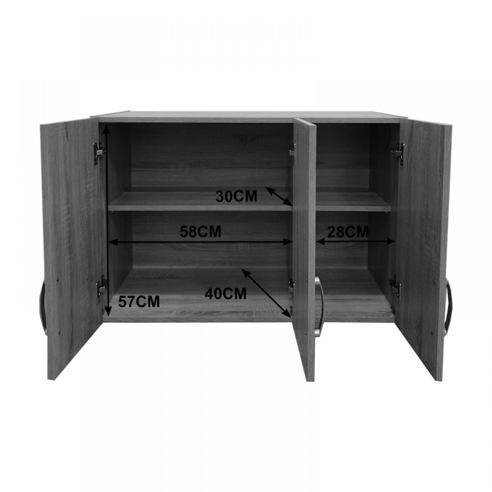 Πατάρι ντουλάπας τρίφυλλο Lego pakoworld σε sonoma απόχρωση 90x41.5x60εκ