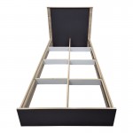 Κρεβάτι Athos pakoworld σε sonoma-ανθρακί απόχρωση 90x190εκ