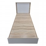 Κρεβάτι Athos pakoworld σε sonoma-λευκό απόχρωση 90x190εκ