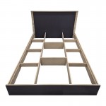 Κρεβάτι Athos pakoworld σε sonoma-ανθρακί απόχρωση 140x200εκ