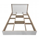 Κρεβάτι Athos pakoworld σε sonoma-λευκή απόχρωση 140x200εκ