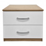 Κομοδίνο Athos pakoworld σε sonoma-λευκή απόχρωση 48x40x41.5εκ