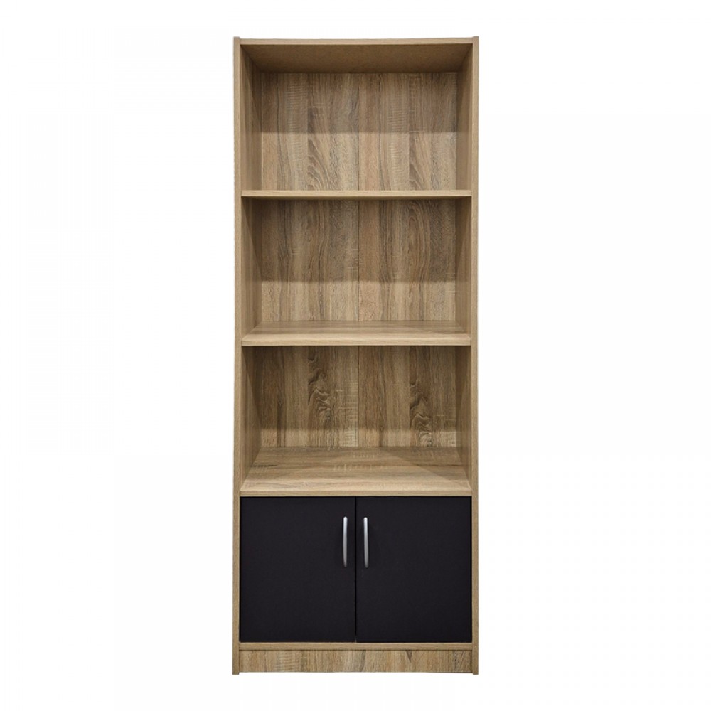 Βιβλιοθήκη Tekaro pakoworld sonoma-ανθρακί 60x29x166εκ