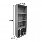 Βιβλιοθήκη Tekaro pakoworld sonoma-ανθρακί 60x29x166εκ