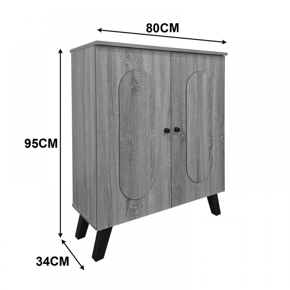 Παπουτσοθήκη-ντουλάπι Cathi pakoworld sonoma 80x34x95εκ