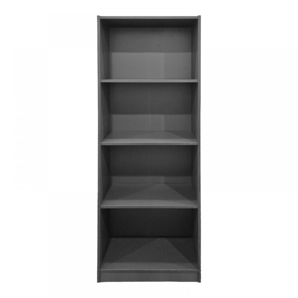 Βιβλιοθήκη Kendy pakoworld ανθρακί 60x30x167εκ