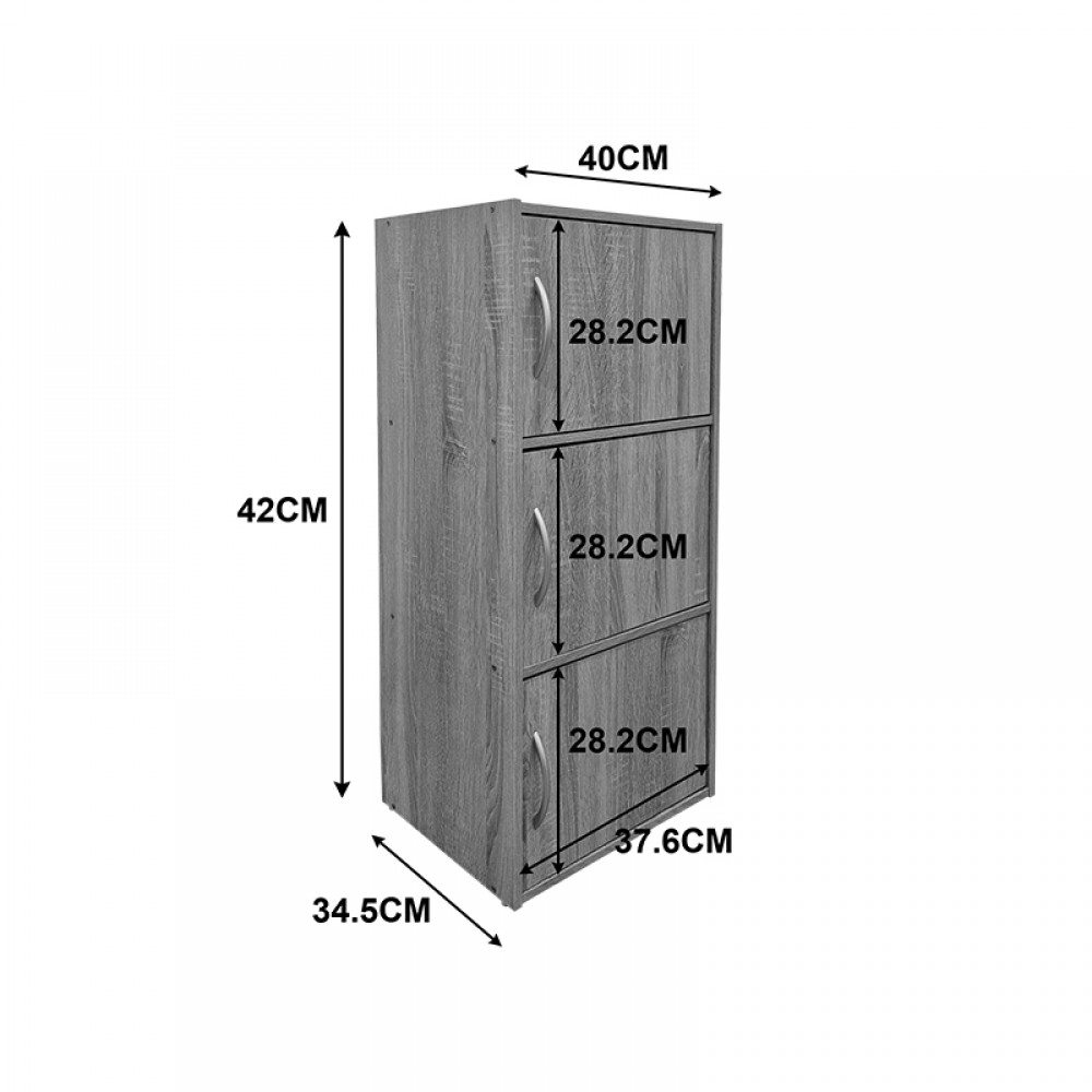Ντουλάπι-στήλη Soline pakoworld ανοιχτό γκρι 40x34.5x90.5εκ