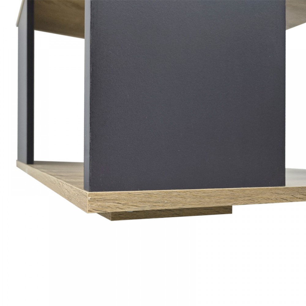 Τραπέζι σαλονιού Zelegan pakoworld sonoma-ανθρακί 60x60x39εκ