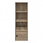 Βιβλιοθήκη-στήλη Lenobia pakoworld με ντουλάπι sonoma 30.5x24x95εκ