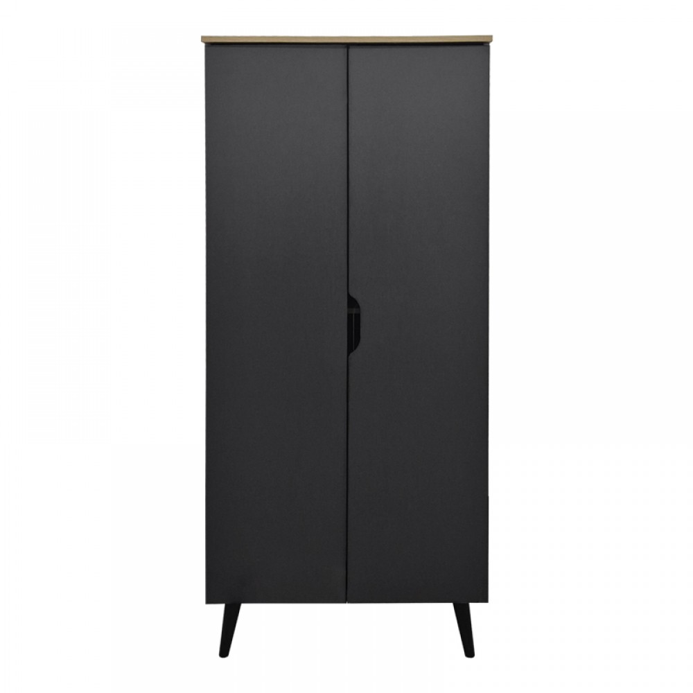 Παπουτσοθήκη-ντουλάπα Oufelia pakoworld sonoma-ανθρακί 60x32.5x134.5εκ