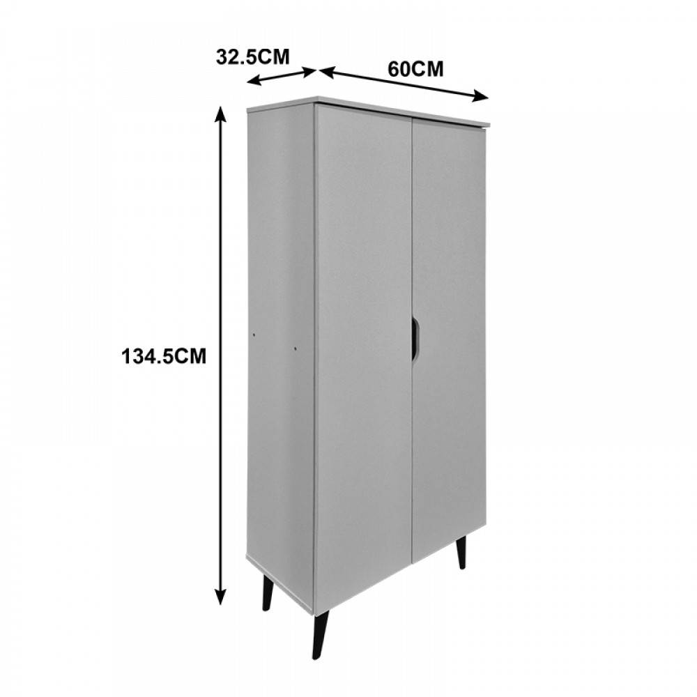 Παπουτσοθήκη-ντουλάπα Oufelia pakoworld sonoma-ανθρακί 60x32.5x134.5εκ