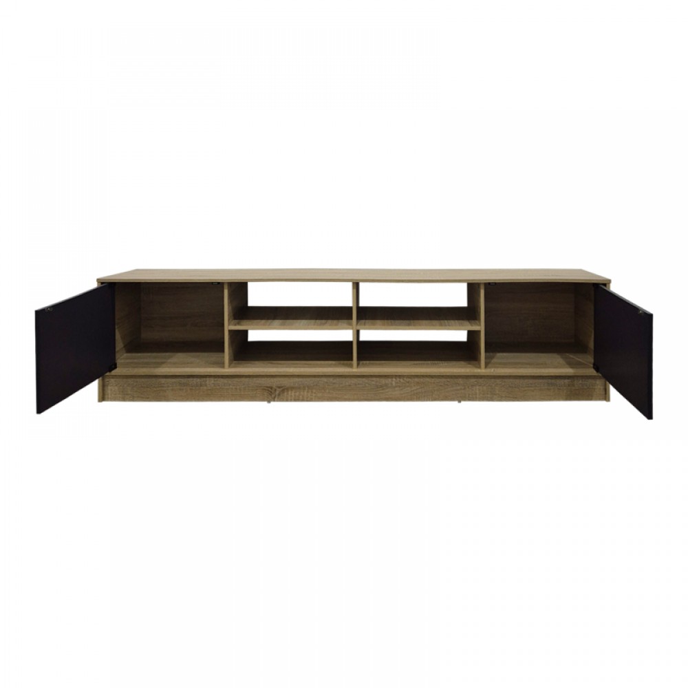 Έπιπλο τηλεόρασης Tivia pakoworld sonoma-ανθρακί 180x35x41.5εκ