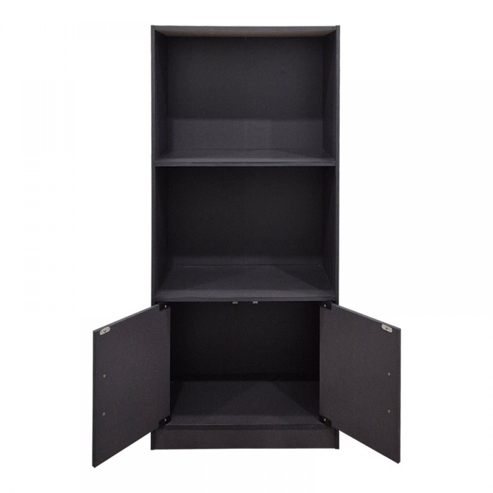 Βιβλιοθήκη Tekaro pakoworld ανθρακί 60x30x120εκ