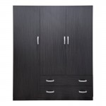 Ντουλάπα τρίφυλλη με 2 συρτάρια Alvia pakoworld wenge150x51x180εκ