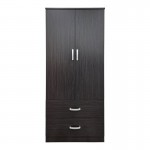 Ντουλάπα δίφυλλη με 2 συρτάρια Alvia pakoworld wenge 80x51.5x180εκ