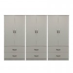 Ντουλάπα εξάφυλλη με συρτάρια Lego pakoworld λευκή 240x42x180εκ