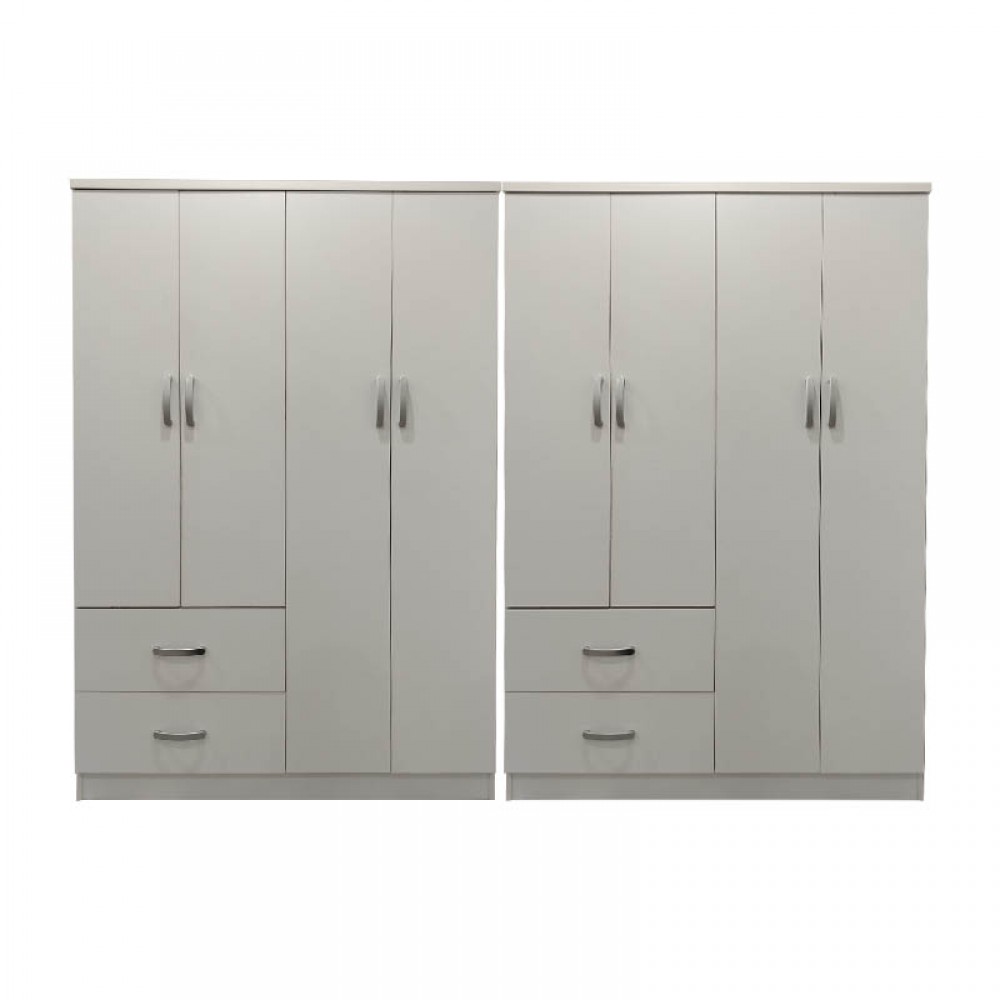 Ντουλάπα οχτάφυλλη Lego pakoworld λευκή 241x42x181εκ